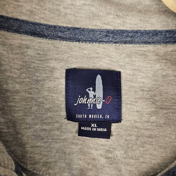 Johnnie O Mens Heathered Blue Sully 1/4 Zip Pullover Sweater XL - Picture 3 of 4